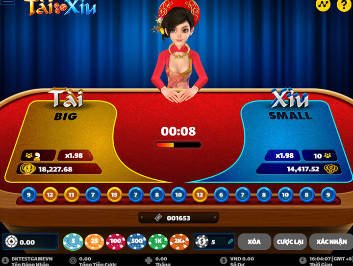 Giao diện game Tài Xỉu