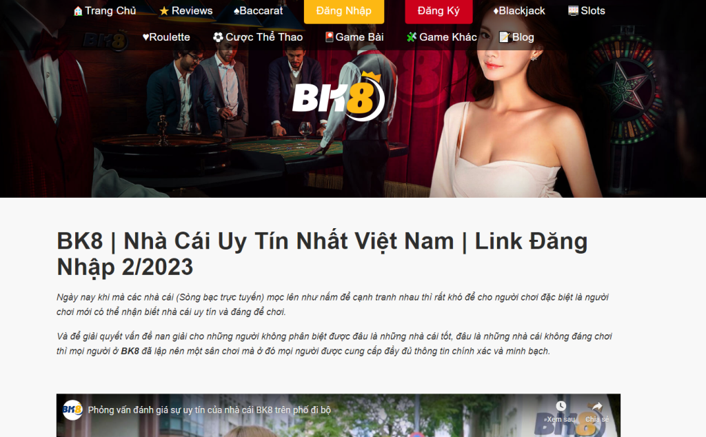 Link vào trang chủ BK8