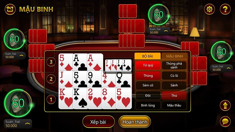 cách chơi poker mậu binh 