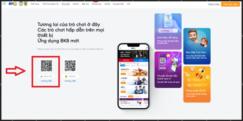 Click phần cài đặt dành cho hệ điều hành iOS